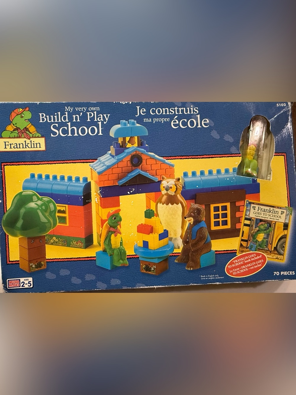 Vintage Mega Bloks Franklin Build n' Play School Set 5102 Brand New Sealed
